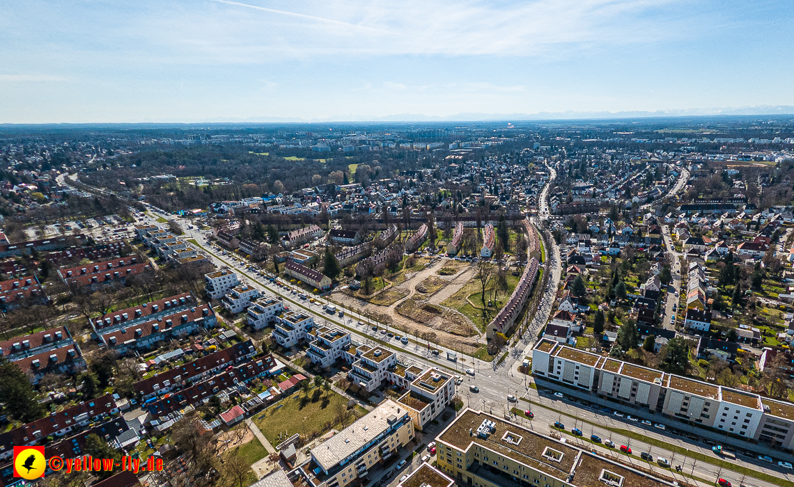 21.03.2023 - Luftbilder von der Baustelle Maikäfersiedlung in Berg am Laim
